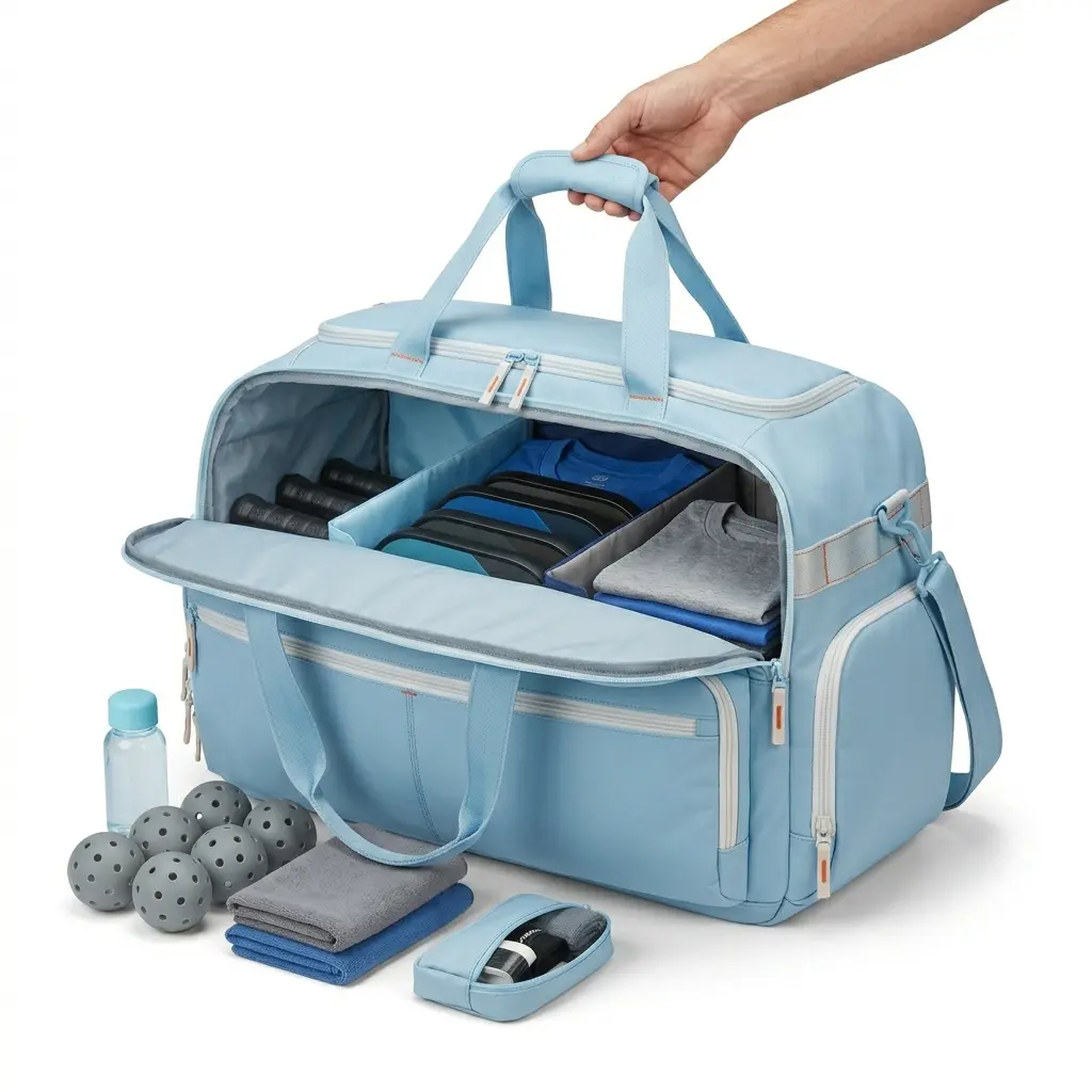 Team / Family Bag 03, family-sized pickleball bag ideal for parents and kids, keeping everyone's paddles and apparel in one place for family play and casual programs.