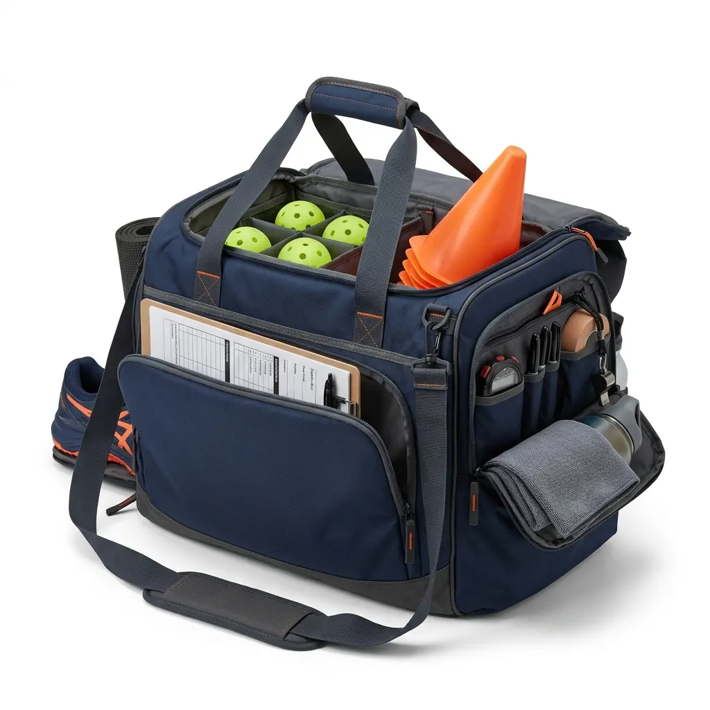 Coach's Team Bag 01, designed for coaches with extra room for cones, clipboards, balls, and training accessories for organized practice sessions.