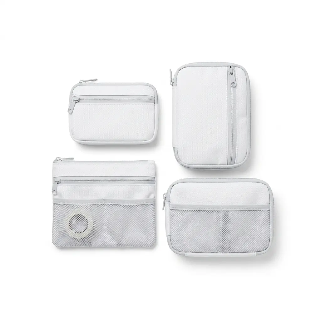 Organizer Pouch Set 01, pack of small pouches to separate valuables, first-aid items, and small tools inside any pickleball bag in a white series.
