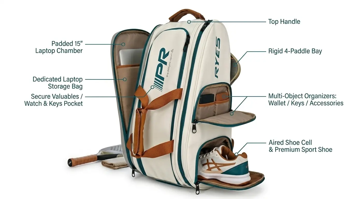 Commuter pickleball bag – spacious design for daily use